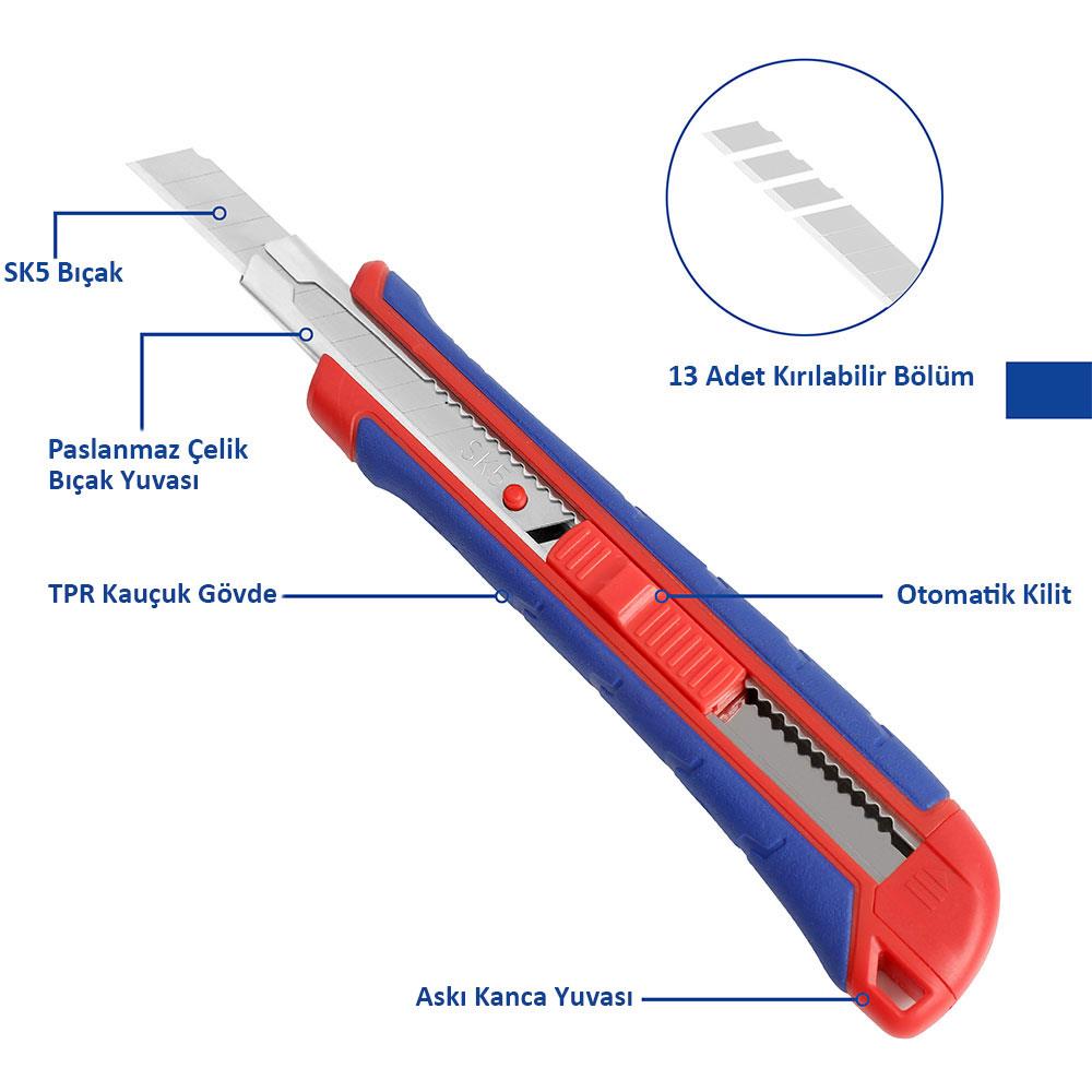 WORKPRO WP212008 9MM Ağır Hizmet Paslanmaz Çelik Kasa Maket Bıçağı