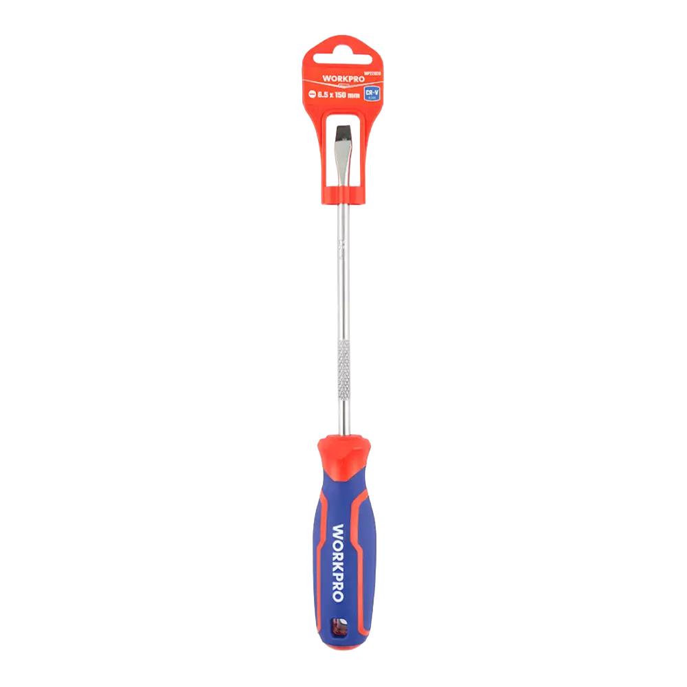 WORKPRO WP221020 6.5x150mm CR-V Manyetik Profesyonel Düz Tornavida