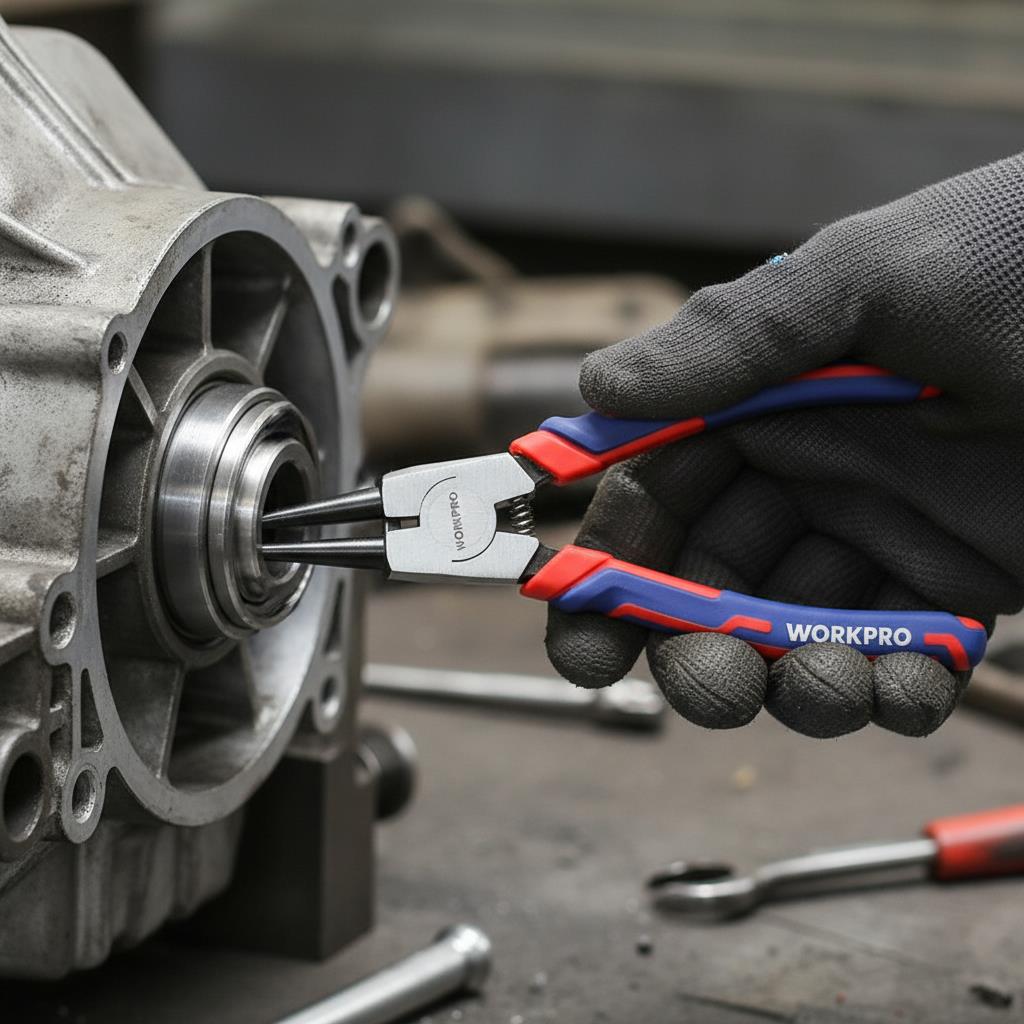 WORKPRO WP231152 180MM Cr-V Düz Yaylı Profesyonel İç Segman Pensesi