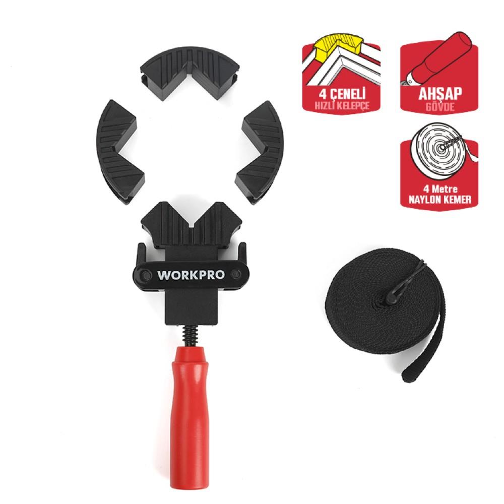 WORKPRO WP232044 4M Ayarlanabilir Bant Tipi Dört Köşeli Profesyonel İşkence
