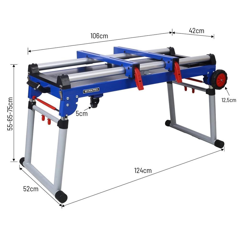 WORKPRO WP289020 150Kg 4’ü 1 Arada Tekerlekli Çok Amaçlı Profesyonel Çalışma Tezgâhı
