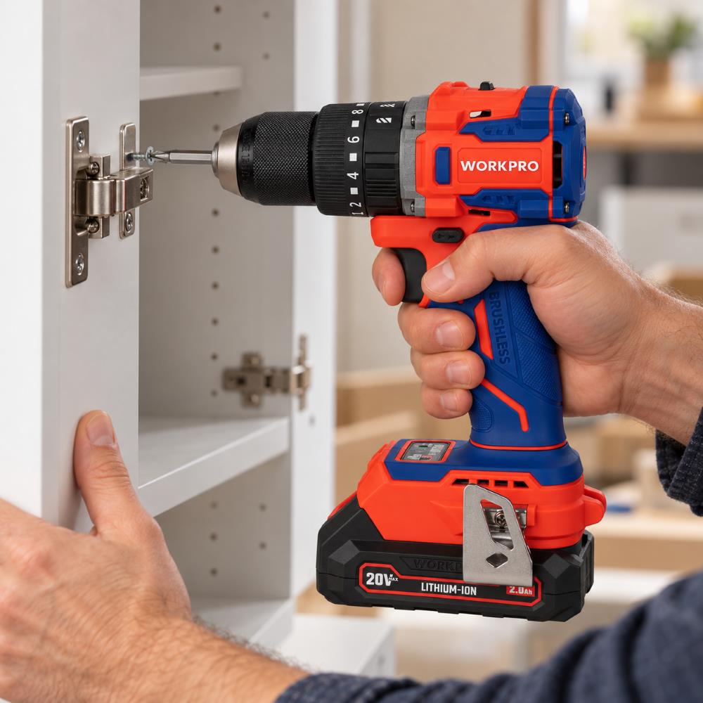 WORKPRO WP390016 20Volt 65Nm. Kömürsüz Profesyonel Şarjlı Darbeli Matkap (Akü Dahil Değildir)