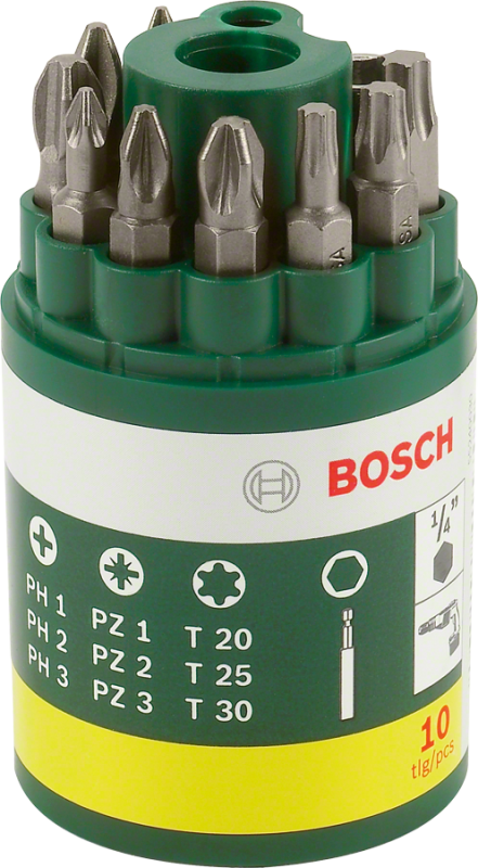 Bosch 10 Parça Vidalama Ucu Seti (PH+PZ+T)