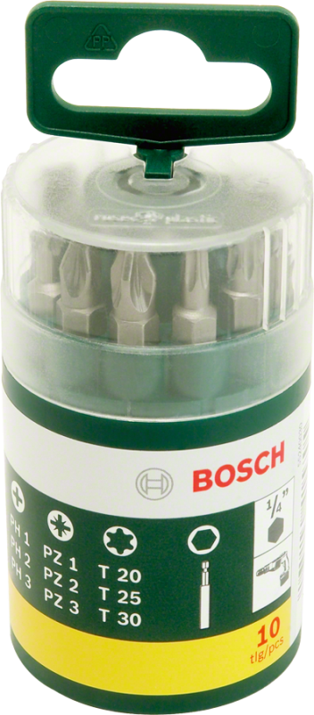 Bosch 10 Parça Vidalama Ucu Seti (PH+PZ+T)