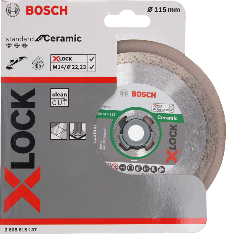 Bosch X-LOCK Standard Seri Seramik İçin Elmas Kesme Diski 115 mm