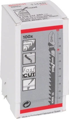 Bosch Ekonomik Seri Ahşap İçin T 144 D Dekupaj Testeresi Bıçağı - 100’Lü Paket