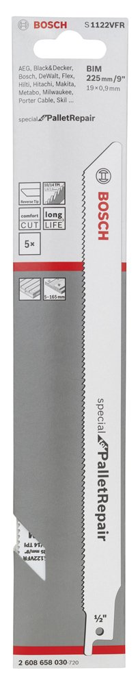 Bosch Special for Serisi Palet Tamiri için Panter Testere Bıçağı S 1122 VFR 5’li