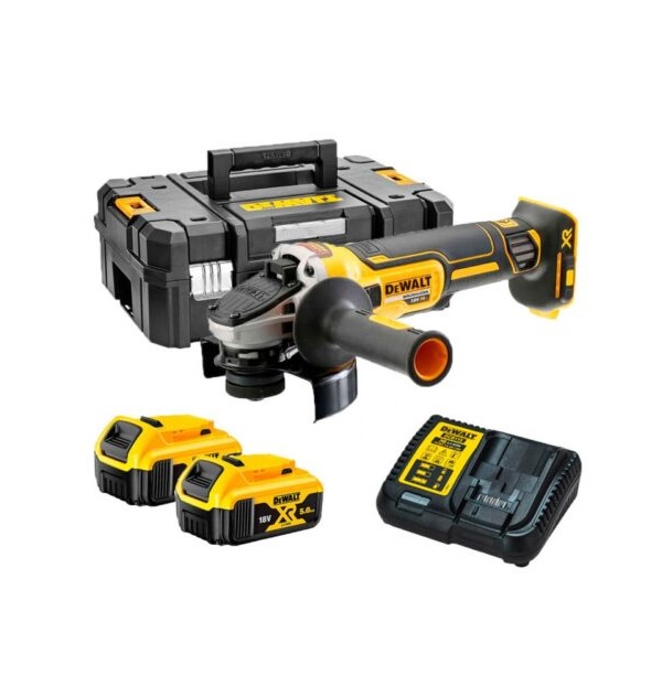 Dewalt DCG405P2 18V 5.0 Ah Li-ion 125 mm Kömürsüz Çift Akülü Avuç Taşlama